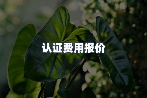 认证费用报价